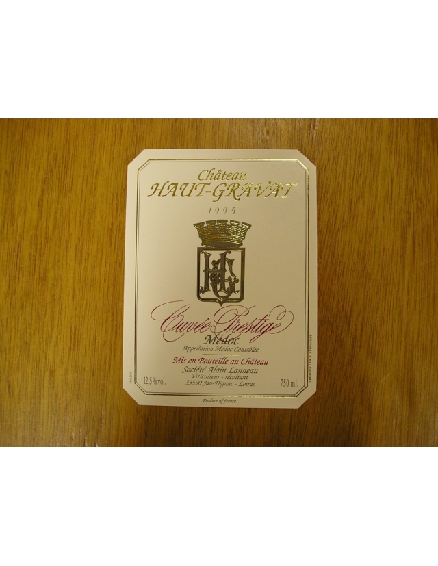 etiquette haut-gravat cuvée prestige 1995